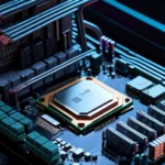 Modern processzor és alaplap részletei, hűtési megoldásokkal.