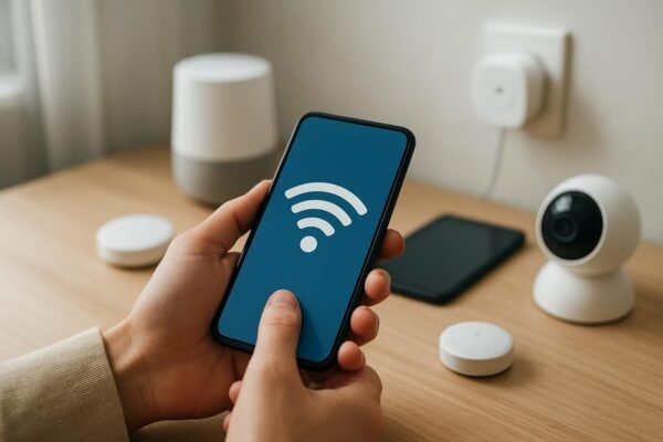 Okostelefon az IoT eszközök vezérléséhez 5G és 6G hálózaton.