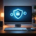 Windows csökkentett módja diagnosztikai eszközökkel és minimalista rendszerfunkciókkal ábrázolva a számítógép indításakor