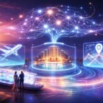 Kutatóasztal mellett, számítógéppel és grafikonokkal dolgozó szakértő, a mesterséges intelligencia szerepét vizsgálva a turizmusban.